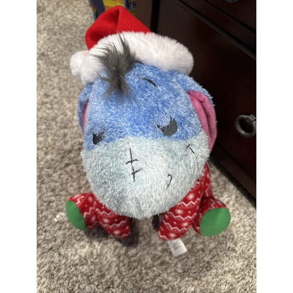 Disney Parks Eeyore‎ Holiday Weighted Plush  15''  Christmas 2023 NWT